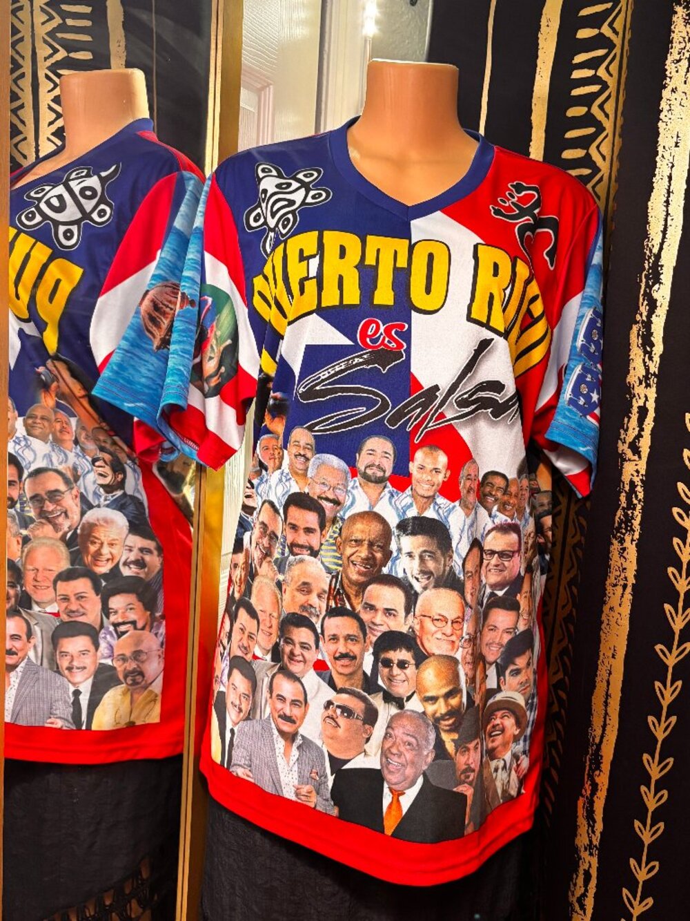 "Puerto Rico Salsa" T-Shirt Multicolor Jersery with photos of our Salseros 2XL-3